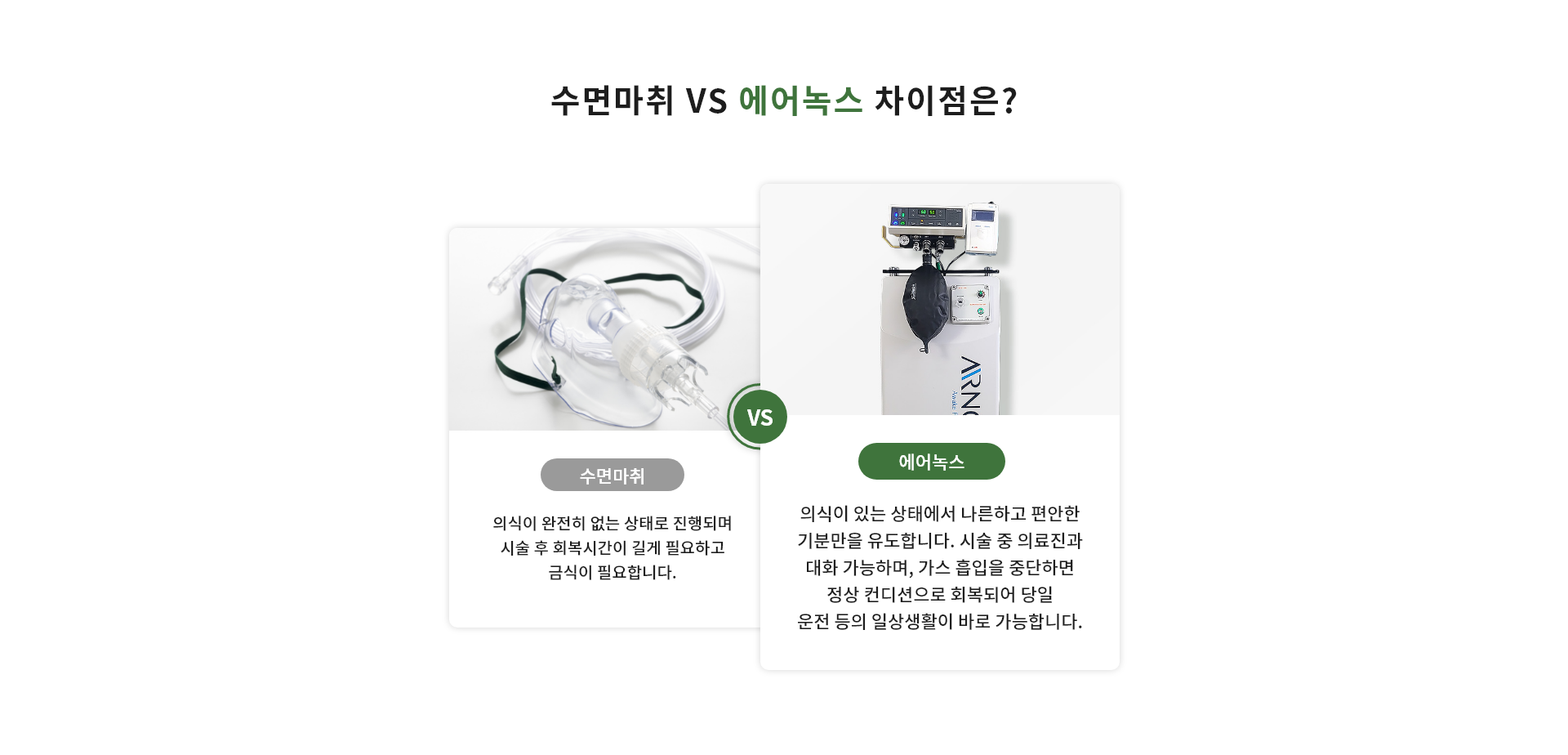 수면마취 VS 에어녹스 차이점은?