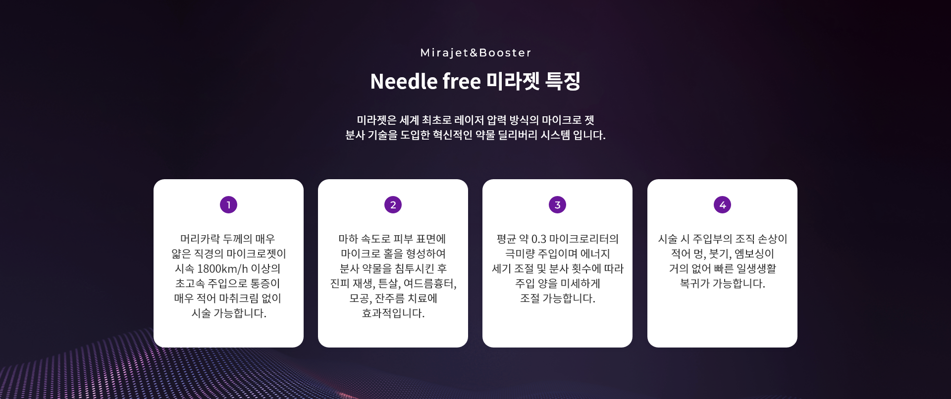 Needle free 미라젯 특징